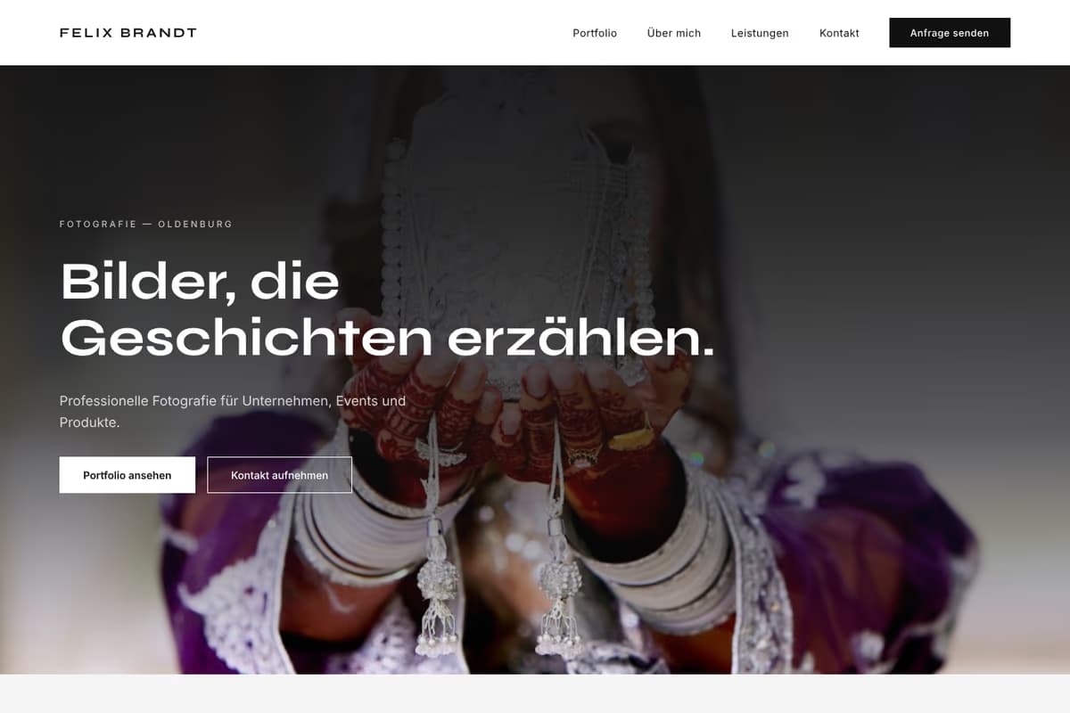 Fotograf Website-Beispiel