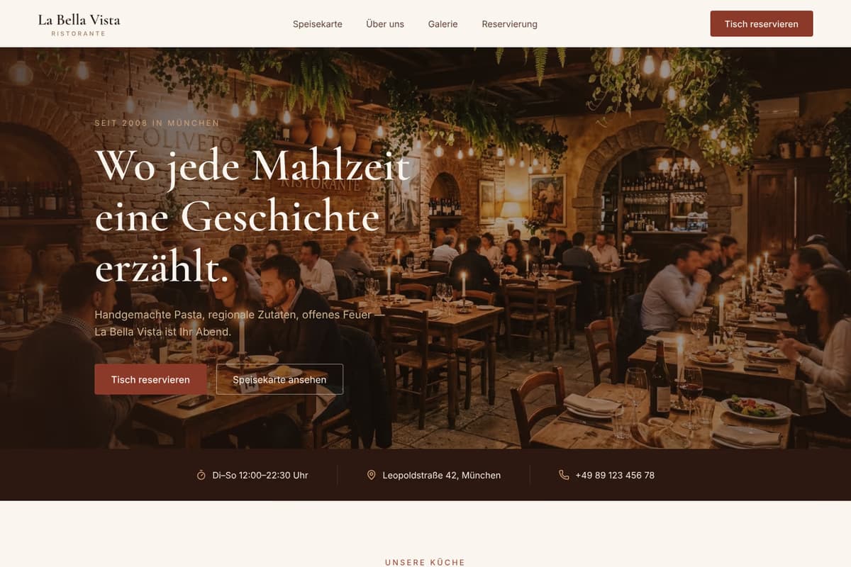 Restaurant Website-Beispiel
