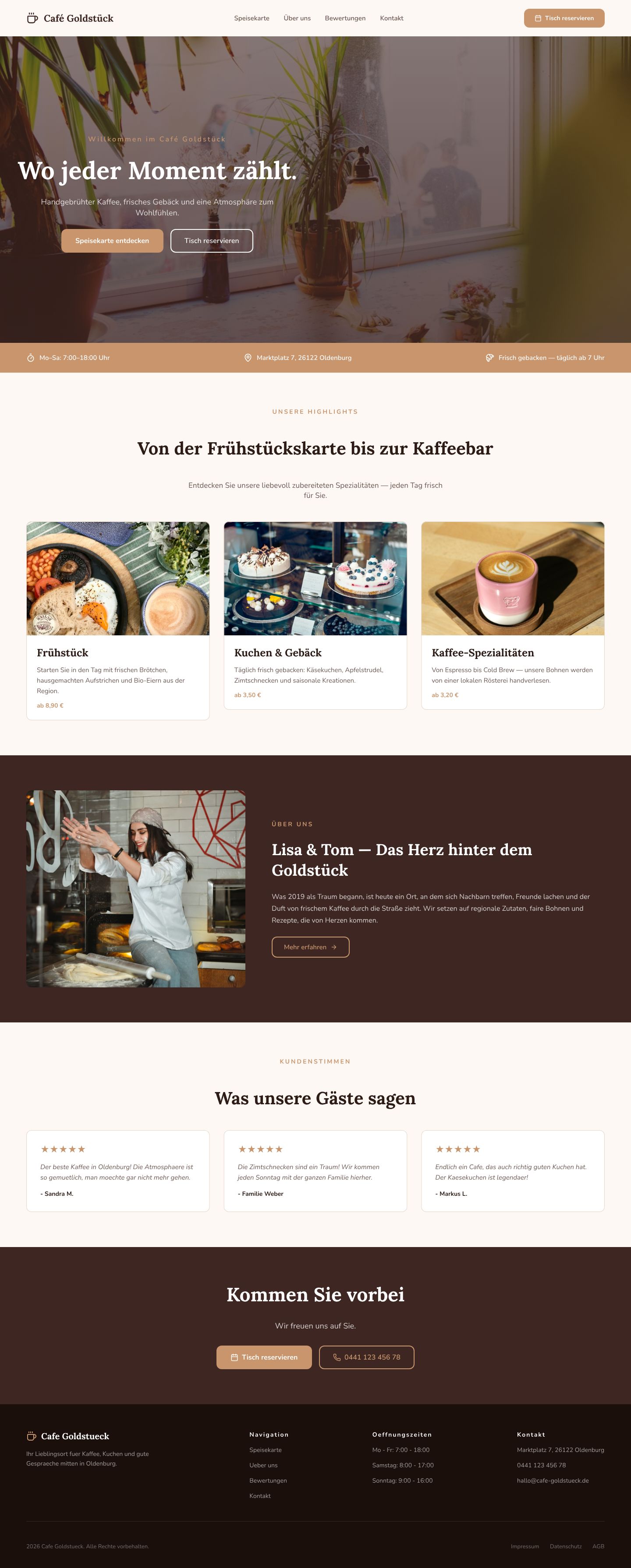 Cafés & Bäckereien Website komplett