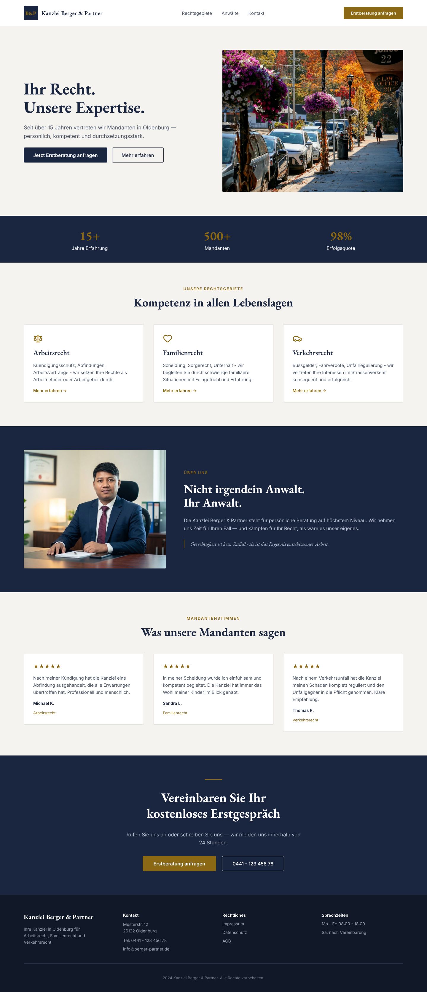 Rechtsanwälte Website komplett