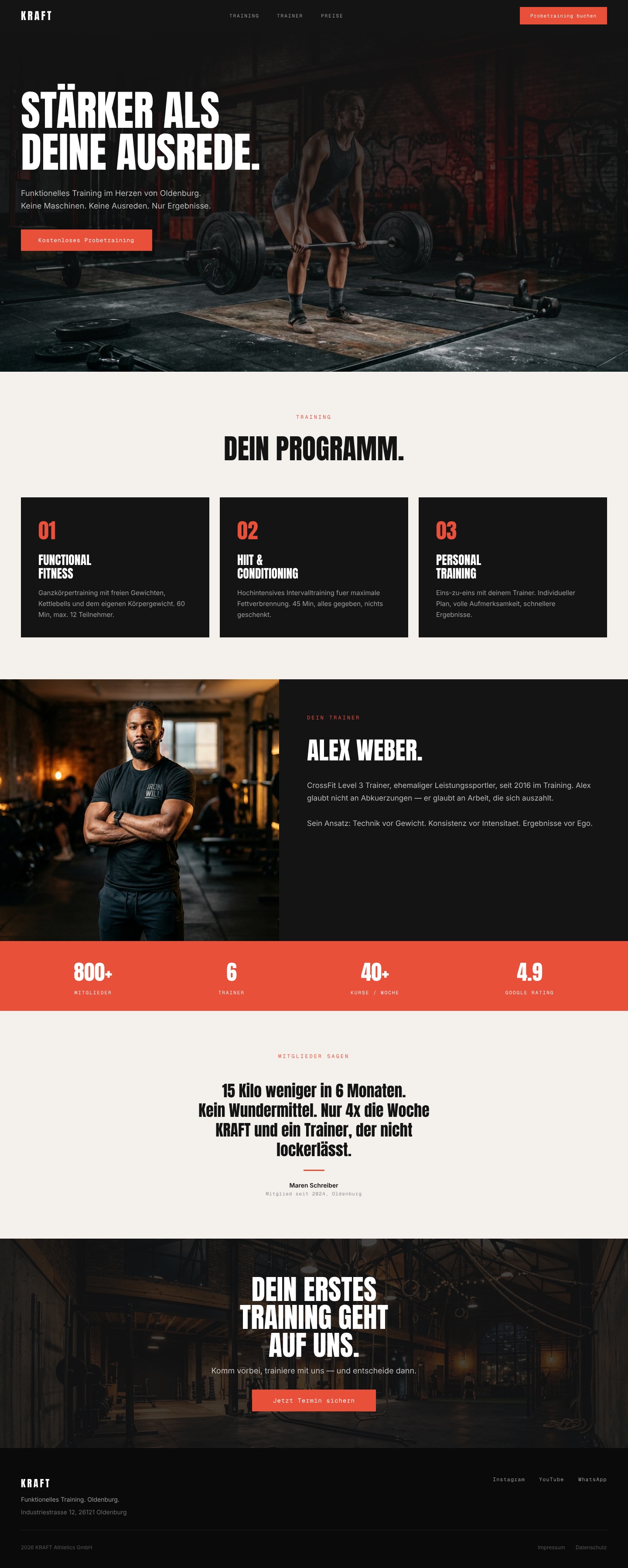Fitnessstudios Website komplett
