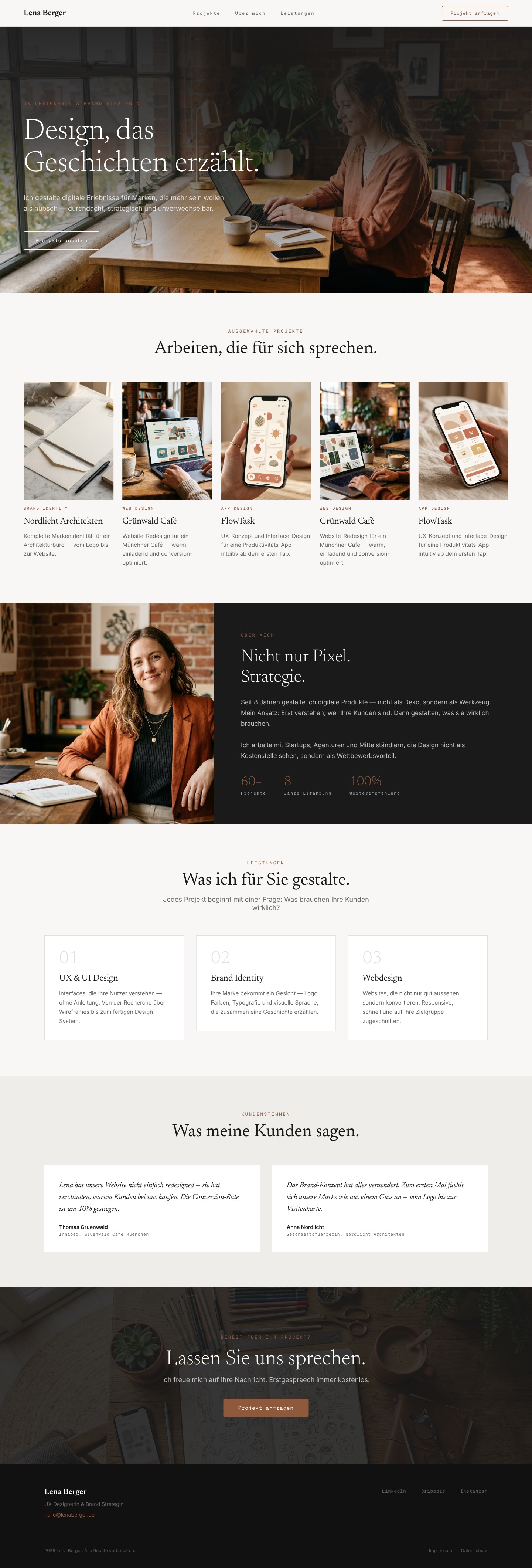 Freelancer Website komplett