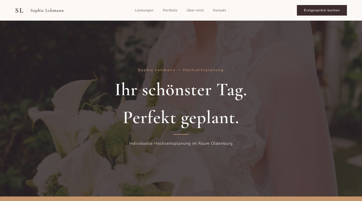 Hochzeitsplanung Website-Beispiel