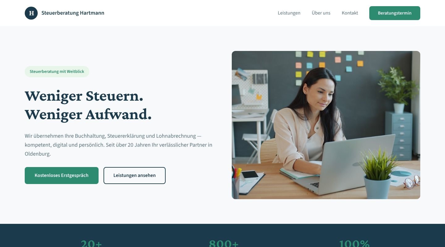 Steuerberater Website-Beispiel