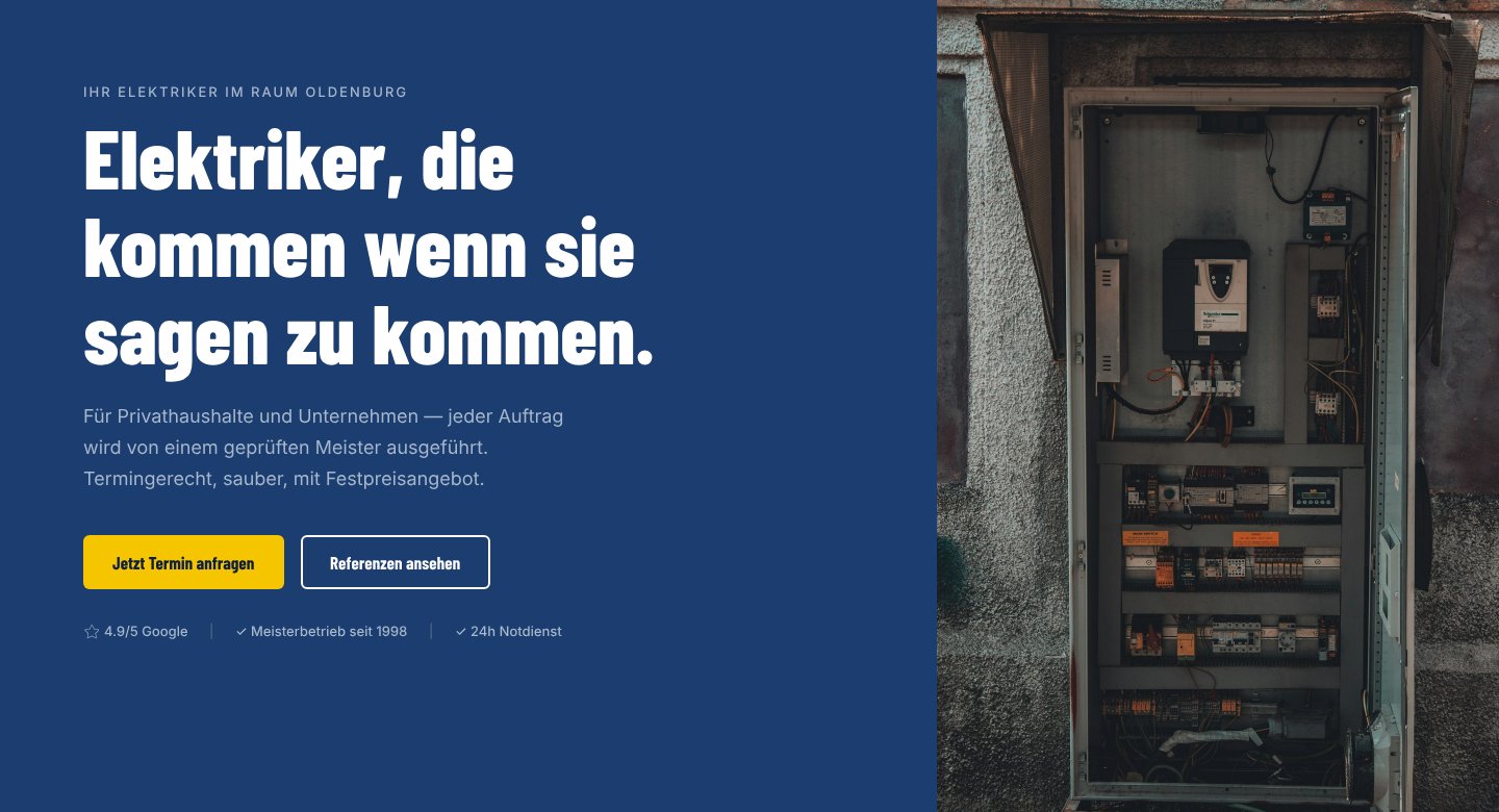 Elektriker Website-Beispiel